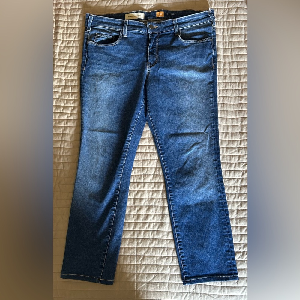 Pilcro and the Letterpress Straight Leg Blue Jeans